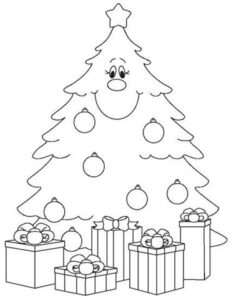 Desenho de Natal para Colorir - árvore de Natal