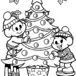 Desenho de Natal para colorir - árvore de natal Turma da Mônica
