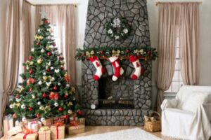 Ideias para decorar a lareira para o Natal